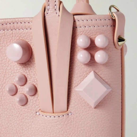 🆕 CHRISTIAN LOUBOUTIN Calfskin Empire Spike Studded Mini NorthSouth Cabata Tote - Picture 8 of 12